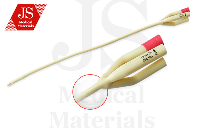 Катетер JS урологічний типу Фолея 3-х ходовий , розмір 18